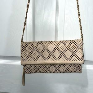 Lulus nude and gold medium size purse.